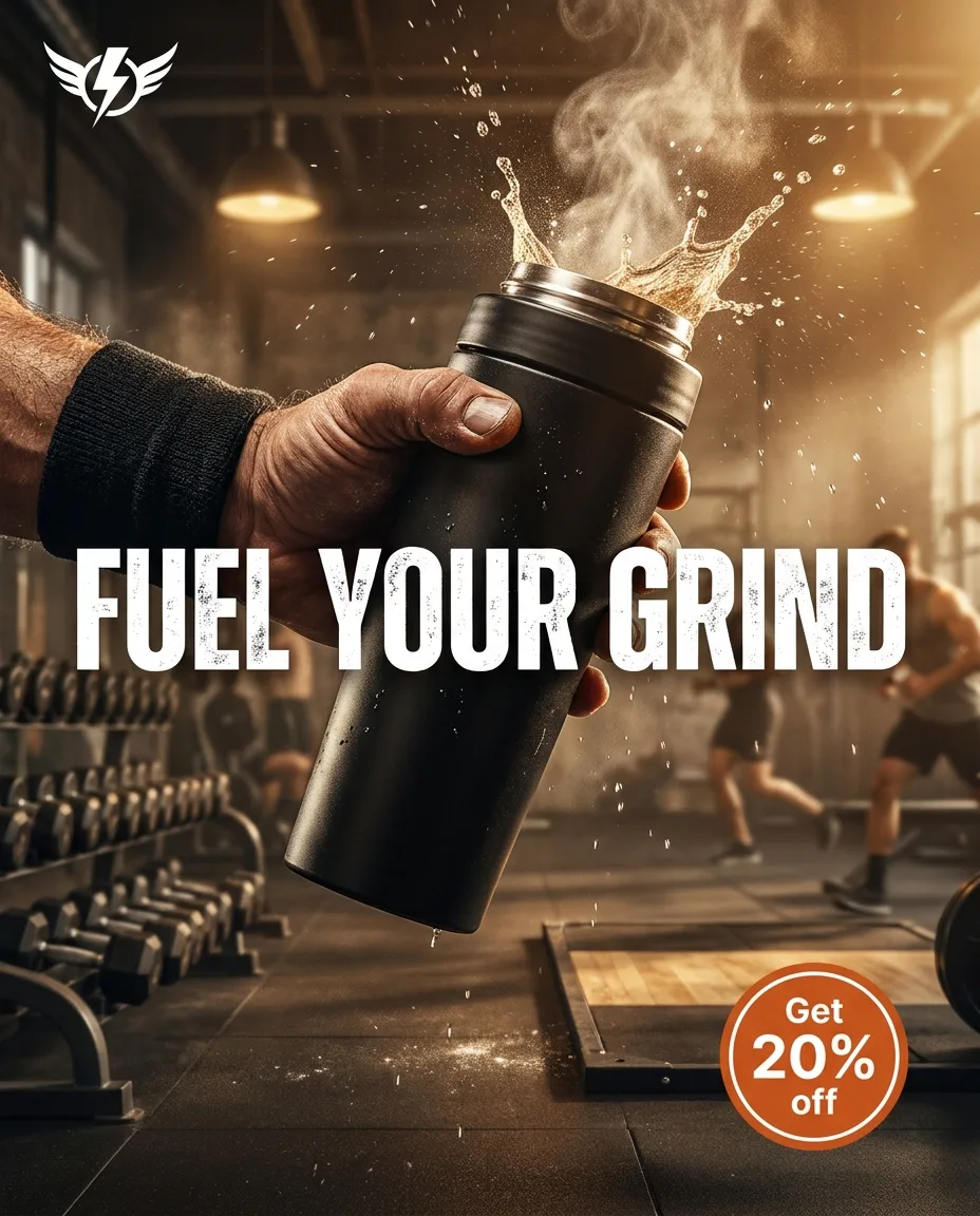 AI-generated Fitness ad creative: Fuel your grind